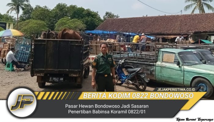 Pasar Hewan Bondowoso Jadi Sasaran Penertiban Babinsa Koramil 0822/01