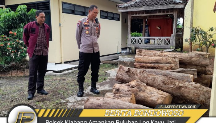 Polsek Klabang Amankan Puluhan Log Kayu Jati Hasil Illegal Logging