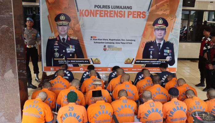 Operasi Pekat Semeru 2024 Polres Lumajang Berhasil Amankan Puluhan Tersangka