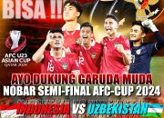 Ramaikan !! Nobar Akbar Antara Timnas Indonesia VS Uzbekistan di Pendopo Kabupaten Bondowoso dan Dapatkan Door Prize Menarik