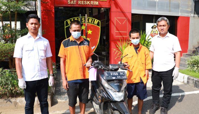 Polres Pelabuhan Tanjungperak Berhasil Amankan Dua Tersangka Pencuri Motor Asal Bulak Banteng