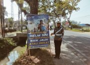 Satgas Operasi Patuh Polres Pringsewu Pasang Banner Himbauan di Sejumlah Titik Jalan