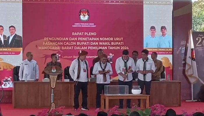 Pengundian dan Penetapan Nomor Urut Paslon Pilkada Manggarai Barat