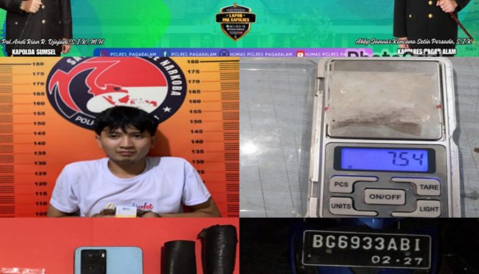 Satresnarkoba Polres Pagaralam Gagalkan Peredaran Shabu 7,54 Gram, Seorang Kurir Diamankan
