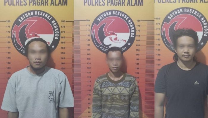 Tiga Pengedar Narkoba Dibekuk di Pagar Alam, Polisi Sita Shabu dan Ganja
