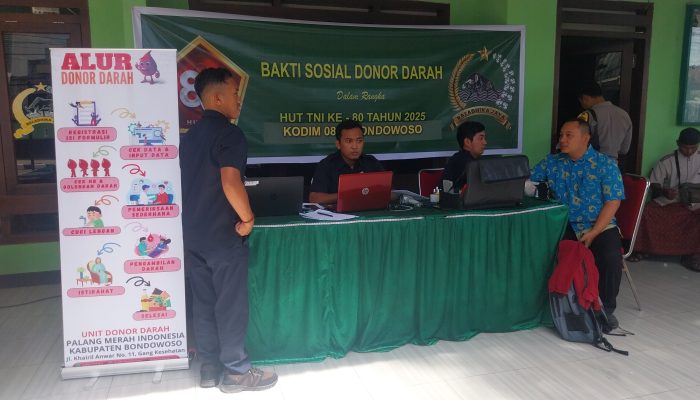 Jelang HUT TNI Ke-80, Dandim 0822 Bondowoso Ajak TNI-Polri & Warga Donor Darah Bareng