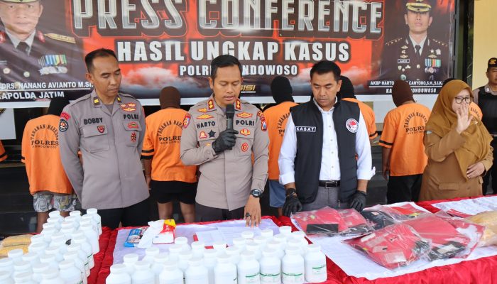Polres Bondowoso selama Operasi Tumpas Narkoba Semeru 2025, Amankan 10,93 Gram Sabu dan 101 Ribu Butir Obat Keras Berbahaya