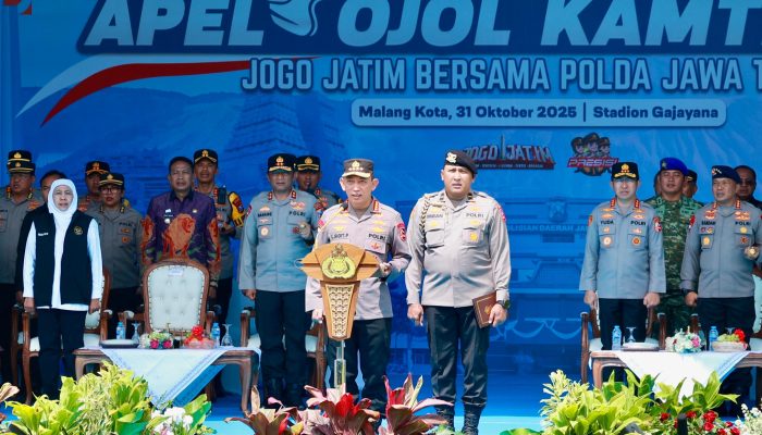 Kapolri Pimpin Apel Ojol Kamtibmas “Jogo Jatim” Bersama Polda Jawa Timur di Malang