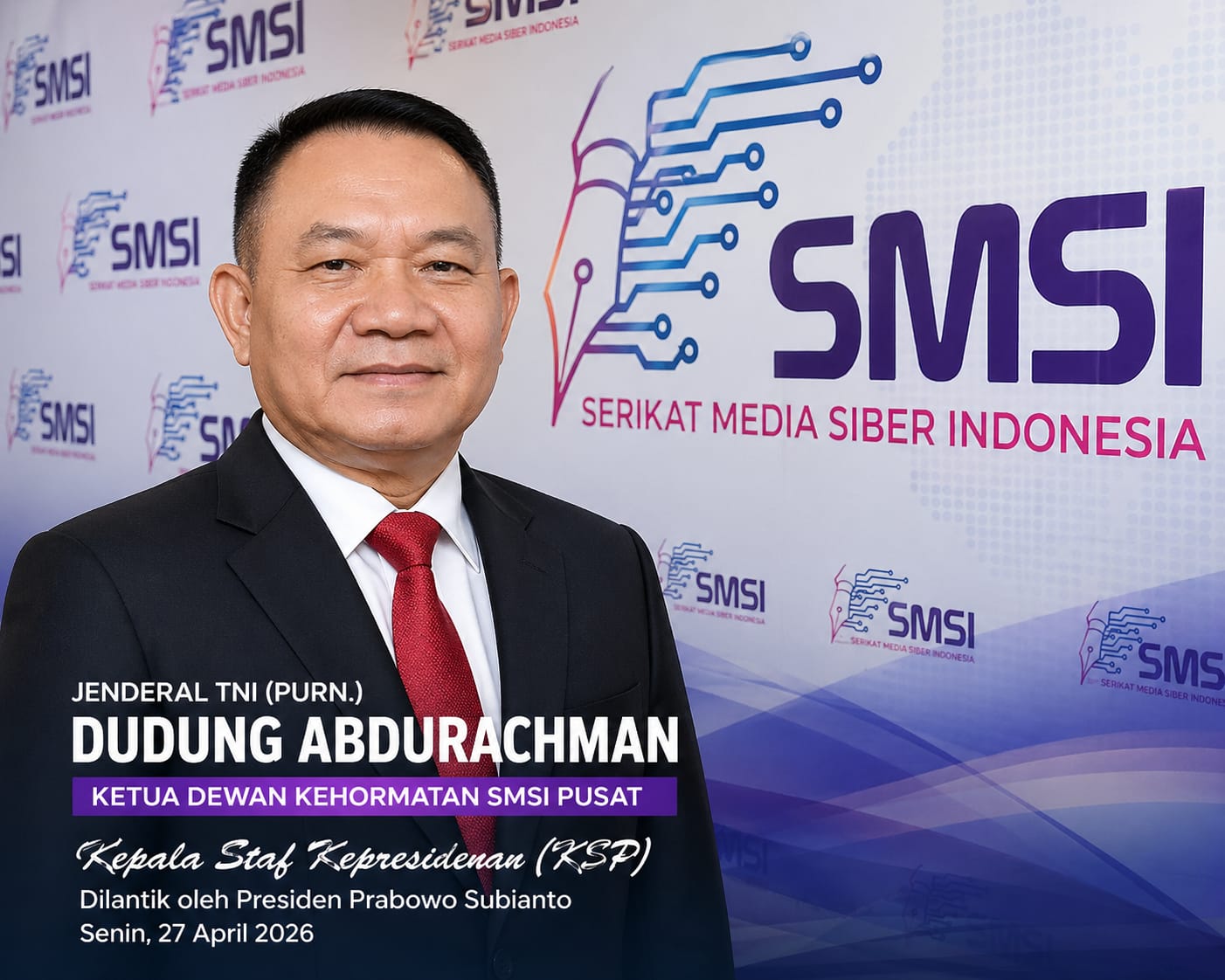 SMSI Bondowoso Bangga, Jenderal TNI (Purn.) Dudung Abdurachman Resmi Masuk Ring Satu Istana sebagai Kepala Staf Kepresidenan