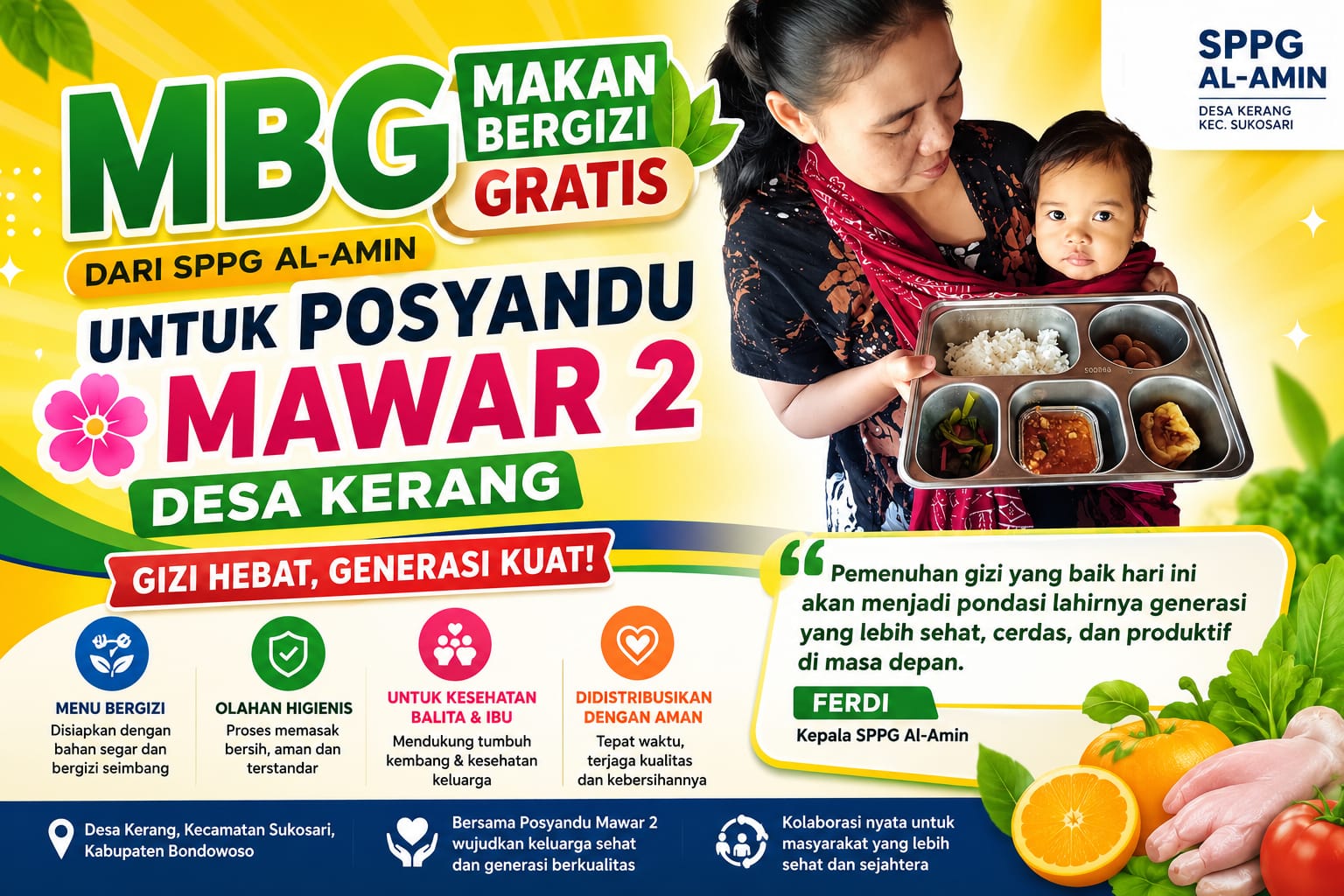 Posyandu Mawar 2 Desa Kerang Terima Program MBG dari SPPG Al-Amin, Dukung Pemenuhan Gizi Balita dan Ibu Hamil