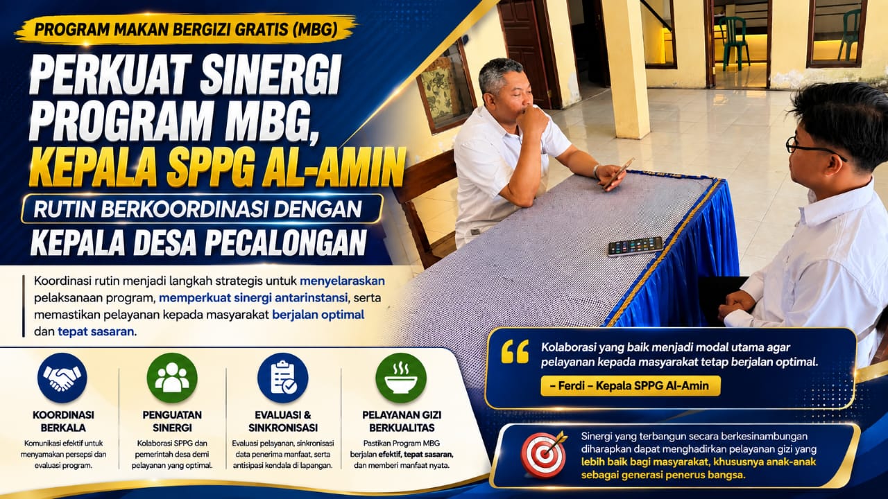 Perkuat Sinergi Program MBG, Kepala SPPG Al-Amin Rutin Berkoordinasi dengan Kepala Desa Pecalongan